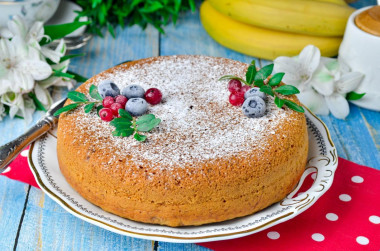 Placek bananowy w multicookerze przepis ze zdjęciami krok po kroku i wideo