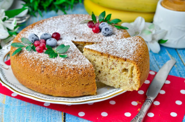 Placek bananowy w multicookerze przepis ze zdjęciami krok po kroku i wideo