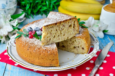 Placek bananowy w multicookerze przepis ze zdjęciami krok po kroku i wideo