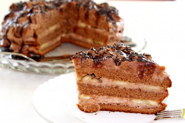 Tort czekoladowo-bananowy w multicookerze przepis ze zdjęciami krok po kroku