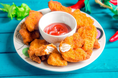 Nuggetsy z piersi w głębokim tłuszczu przepis ze zdjęciami krok po kroku i wideo