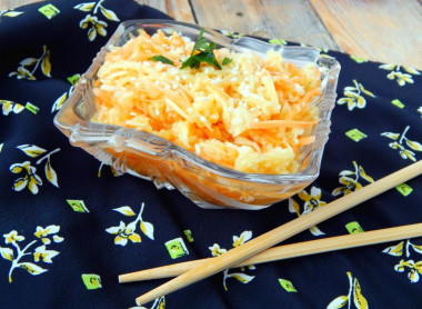 Marchewka po koreańsku z cukinią na zimę przepis ze zdjęciami krok po kroku