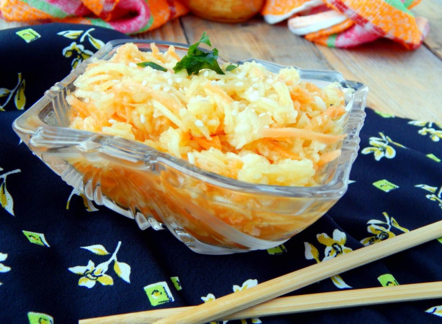 Marchewka po koreańsku z cukinią na zimę przepis ze zdjęciami krok po kroku