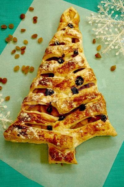 Ciastko francuskie z jabłkami „Choinka” przepis ze zdjęciami krok po kroku