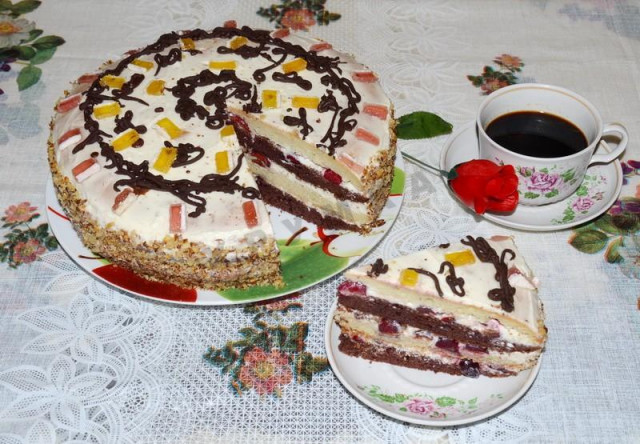 Tort śmietanowy z wiśniami przepis ze zdjęciami krok po kroku