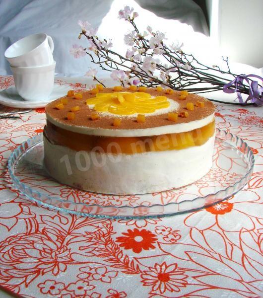 Tort „Delikatna brzoskwinia” z żelatyną przepis ze zdjęciami krok po kroku
