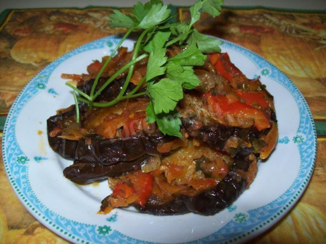 Sauté z bakłażanów z pomidorami i papryką na ciepło przepis ze zdjęciami krok po kroku