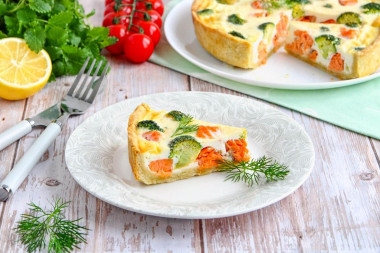 Quiche z łososiem i brokułami przepis ze zdjęciami krok po kroku