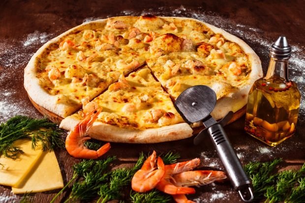 Pizza z krewetkami-prosty i pyszny przepis, jak gotować krok po kroku