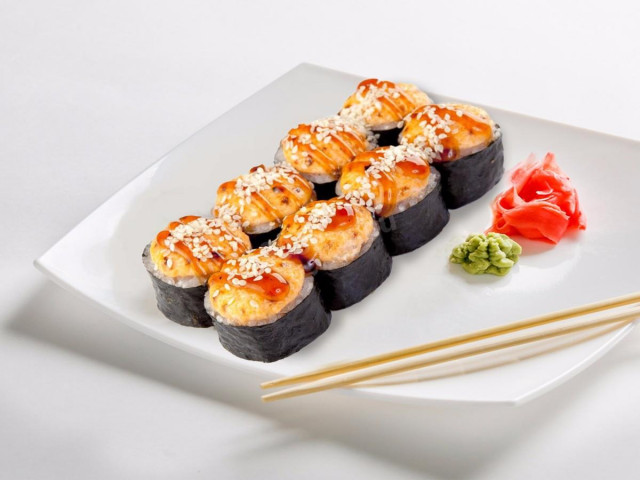 Zapiekane rolki sushi z wędzonym kurczakiem przepis ze zdjęciami krok po kroku