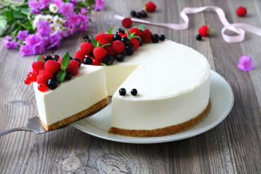 Cheesecake z żelatyną bez pieczenia przepis ze zdjęciami krok po kroku i wideo